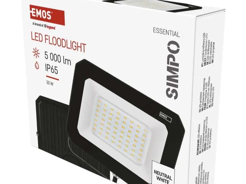 Ïðîæåêòîð LED 50W 4000K 5000lm 120 x 120 25000h IP65 ÷åðåí SIMPO EMOS